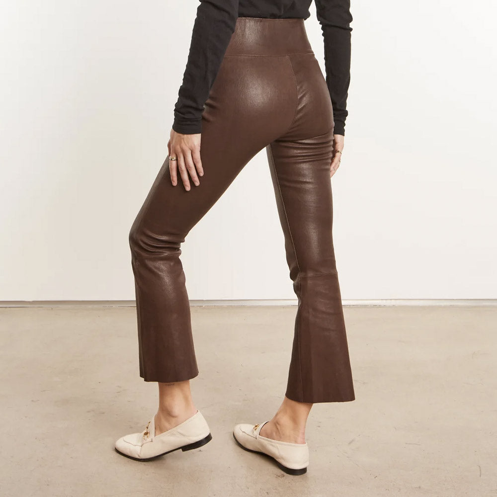 Crop leather pants
